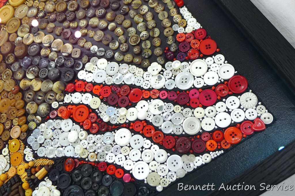 Original art piece created by Diane Mondeik is 31-1/2" x 25-1/2". Piece is handstitched using a