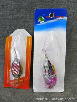 Assortment of NIP fishing lures are 3-1/4" long and are donated by BS Sports.