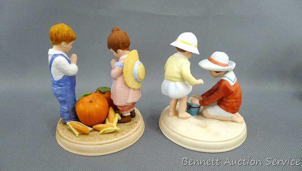 Six Jessie Willcox Smith figures depicting vintage Good Housekeeping covers made for Avon. Tallest