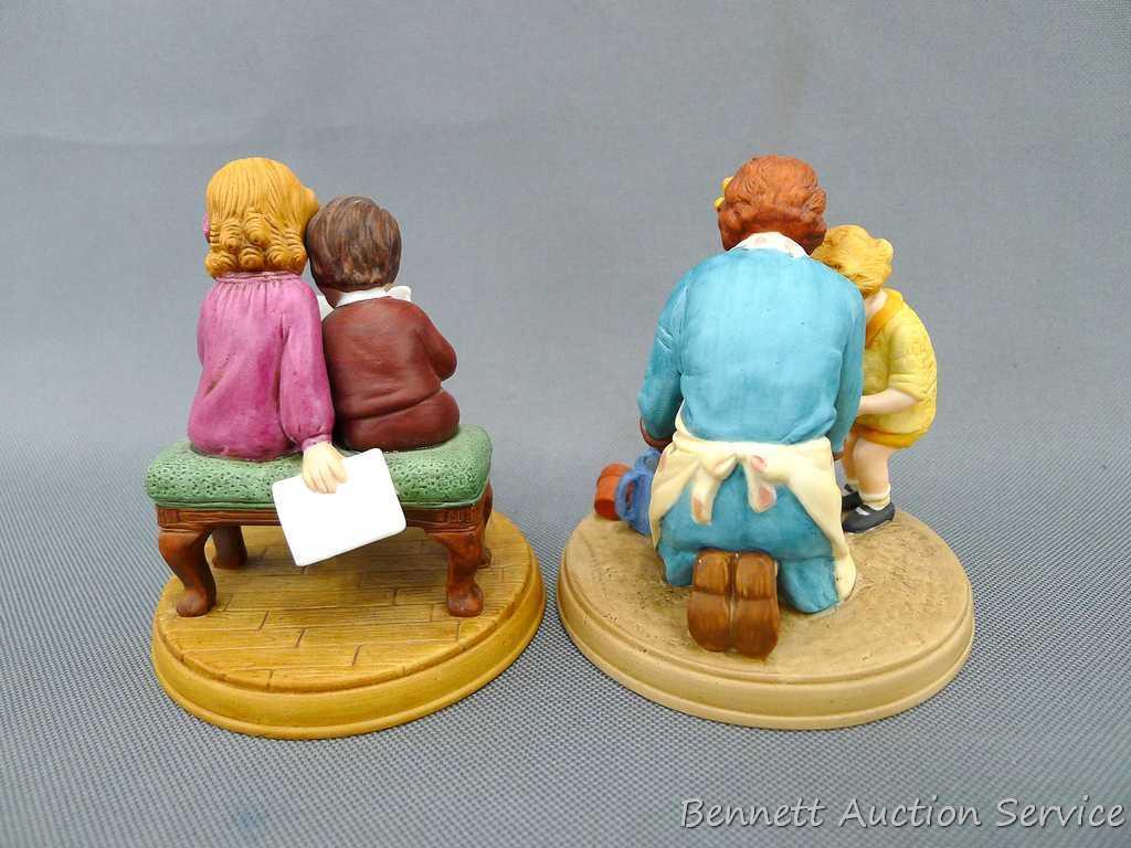 Six Jessie Willcox Smith figures depicting vintage Good Housekeeping covers made for Avon. Tallest