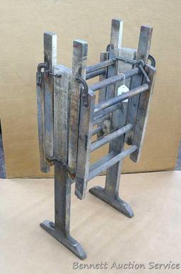 Antique Best Made ball bearing folding bench wringer washer stand is approx. 44" x 15" x 33" when