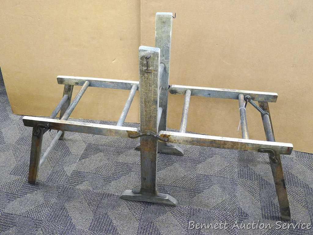 Antique Best Made ball bearing folding bench wringer washer stand is approx. 44" x 15" x 33" when