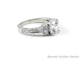 Seller's note states "5.80/ct LAB diamond white sapphire ring white gold filled, size 9".