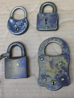 Interesting old padlocks; brands include Eagle, Napoleon, Invincible, Emu, and Orbin; largest lock