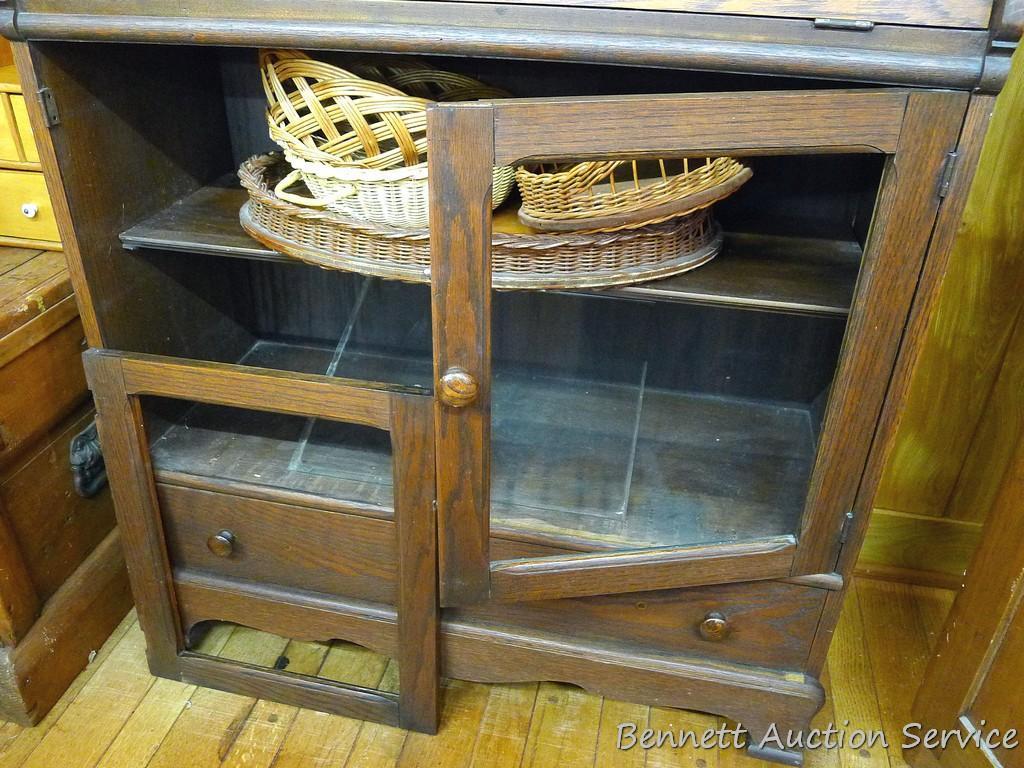 Beautiful secretary desk, looks like it was refinished, mirror, doors and other trim need to be