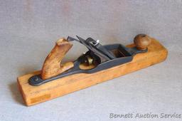 Stanley transitional plane is 15" long. Nice condition with a chipped handle.