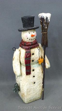 Five adorable snowman figurines, tallest is 10".