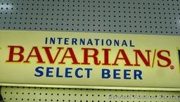 Vintage Bavarian/s beer lighted sign, approx. 40" l x 6-1/2" d x 8" h. Light works and is in nice