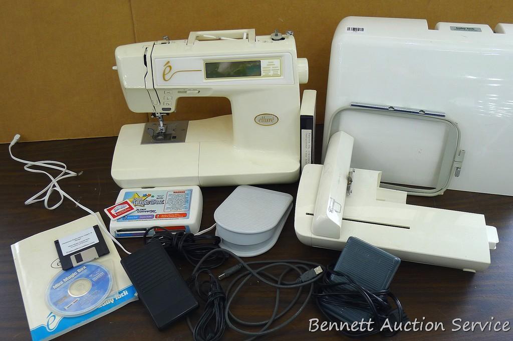 Allure computerized embroidery sewing machine, Model ESL by Baby Lock with accessories. Manual is