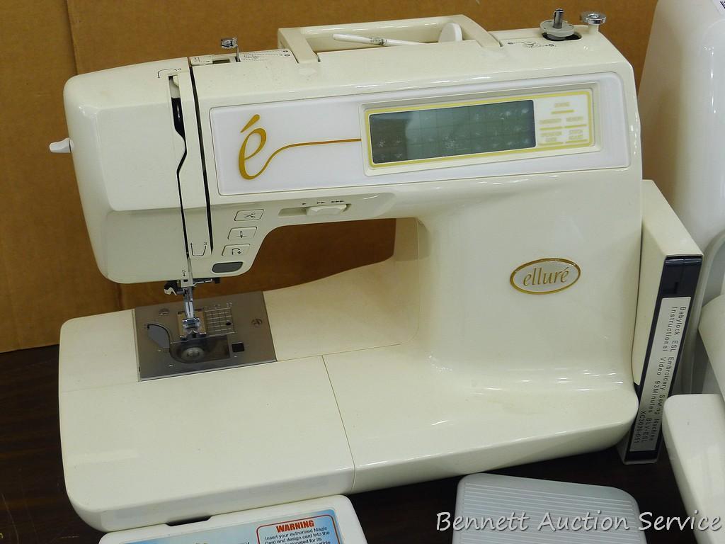 Allure computerized embroidery sewing machine, Model ESL by Baby Lock with accessories. Manual is