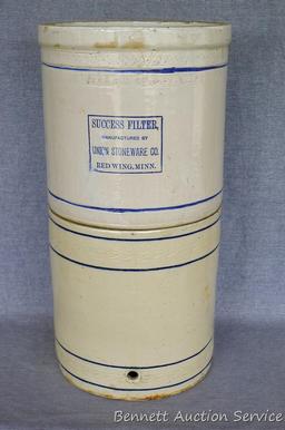 Two piece stoneware Success Filter, Manufactured by Union Stoneware Co., Red Wing, Minn. Top piece