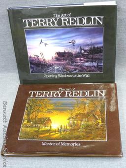 Two Terry Redlin books titled "Master of Memories" and "Opening Windows to the Wild". Copyrighted