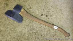 Left handed broad axe 36" long. Blade is 11-1/2".