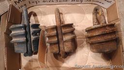 Seller states antique Monkey fist anchor for loading logs with a June Bug jammer. Measures 7" x 4".