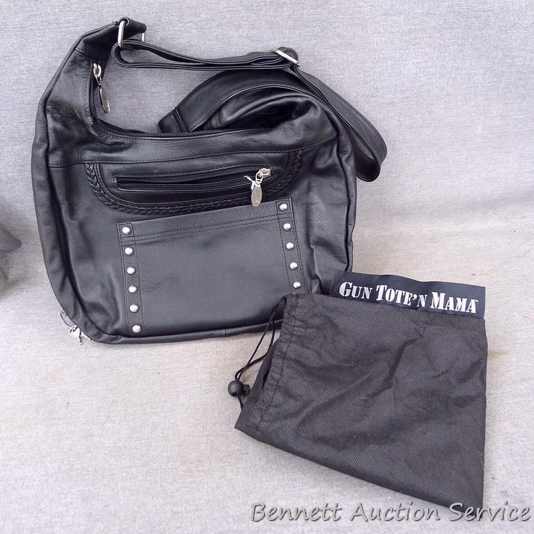 Rama Leathers genuine cowhide leather concealment purse is like new. Bag measures about 14"x 11",