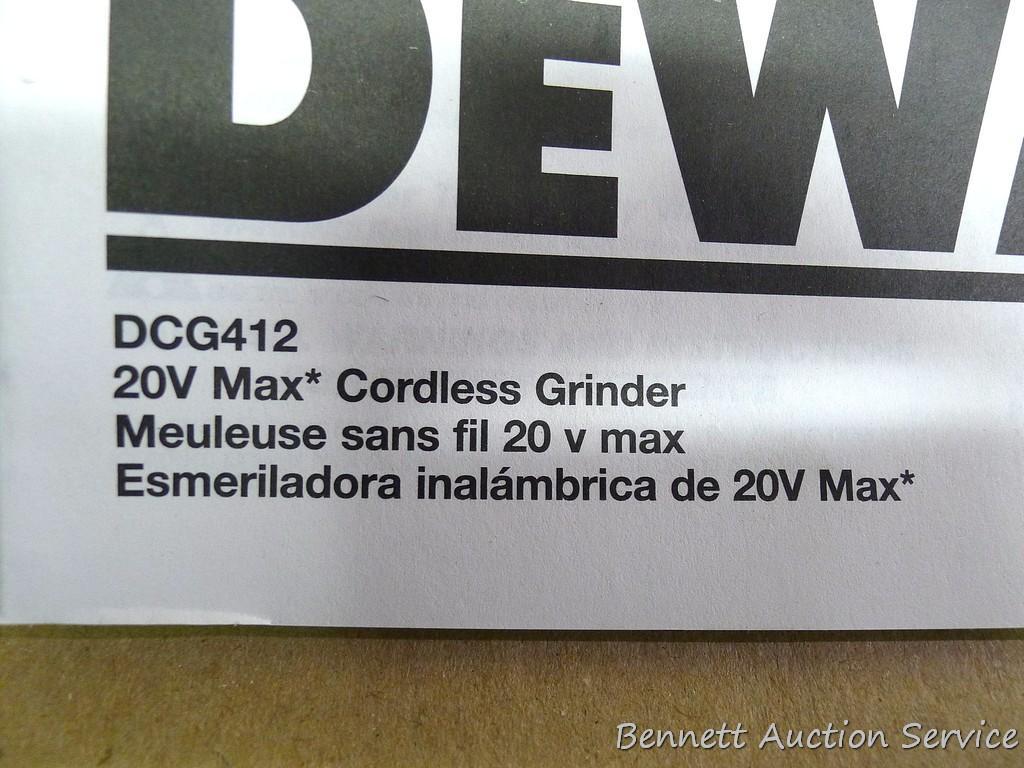 DeWalt 20v Max 4-1/2"/5" grinder is Model DCG412. Comes with battery. Works.