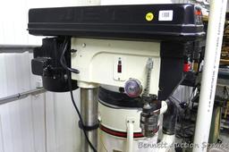 Jet drill press with very large chuck, we're guessing 3/4". Model No. JDP-20MF. Overall height is