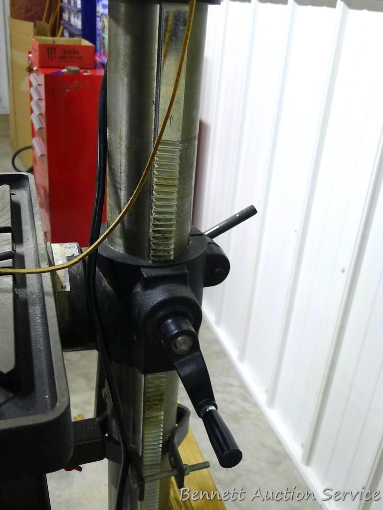 Jet drill press with very large chuck, we're guessing 3/4". Model No. JDP-20MF. Overall height is