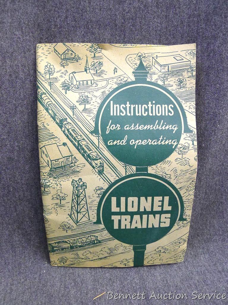 Lionel train instruction books for assembling and operating, copyrights of 1951 and 1952.