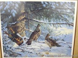 Nicely framed and matted 'Sheltering Pine - Ruffed Grouse' print by Persis Clayton Weirs numbered