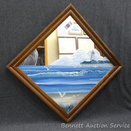 Lighthouse themed mirror, pictures, and posters. Posters are 13" x 17" overall. See pictures.