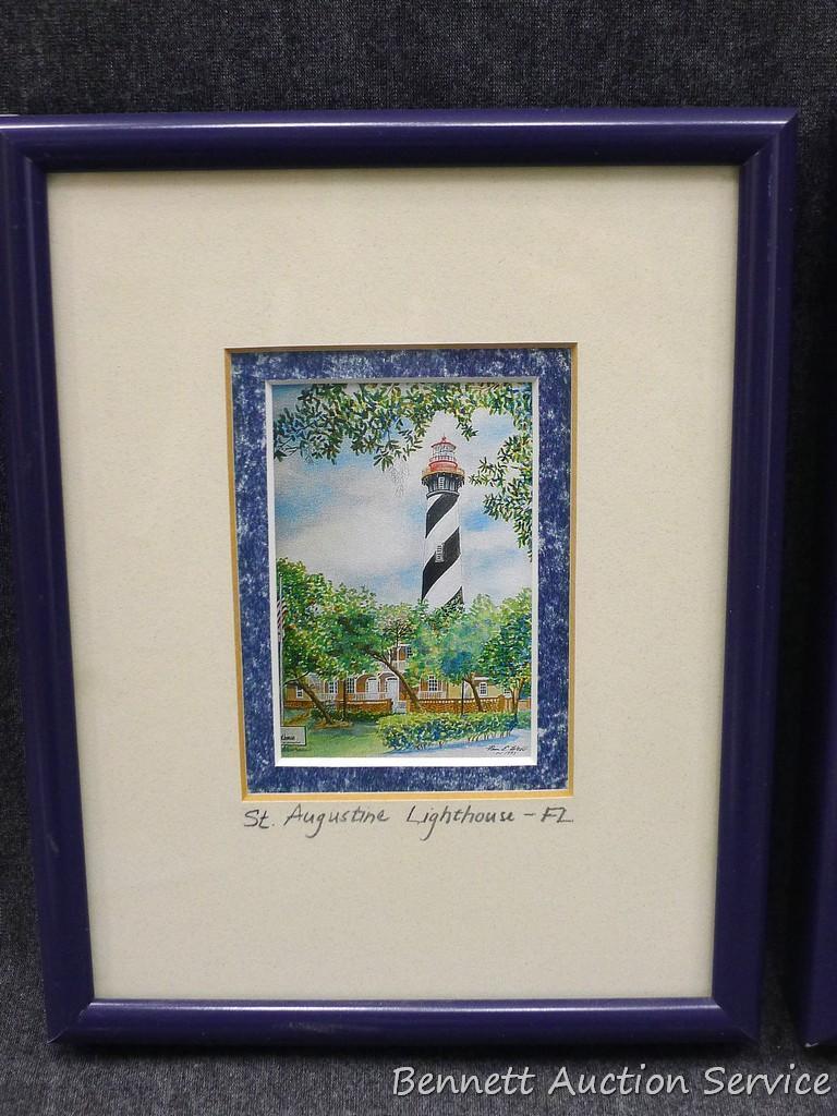 Lighthouse themed mirror, pictures, and posters. Posters are 13" x 17" overall. See pictures.