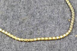 Michael Anthony necklace measures 20" open, clasp is marked 14K.