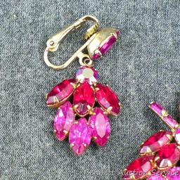 Vintage sparkly brooch and earring set. Brooch is 2-1/4", earrings are about 1-1/2" long.