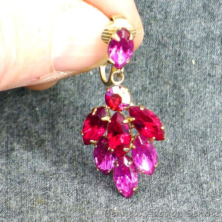 Vintage sparkly brooch and earring set. Brooch is 2-1/4", earrings are about 1-1/2" long.