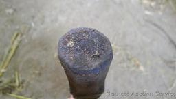 Antique forged spike hammer head is 13" long.