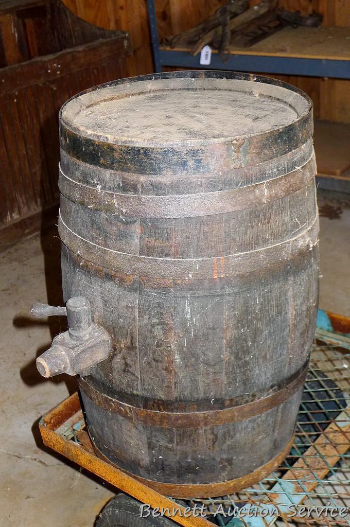 21" oak keg with wooden spigot.