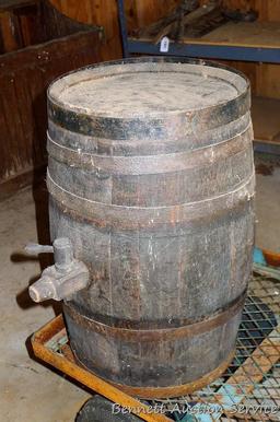 21" oak keg with wooden spigot.