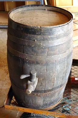 21" oak keg with wooden spigot.