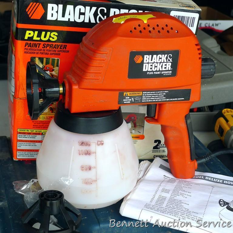 Black & Decker paint sprayer, untested because we didn't want to clean it up.