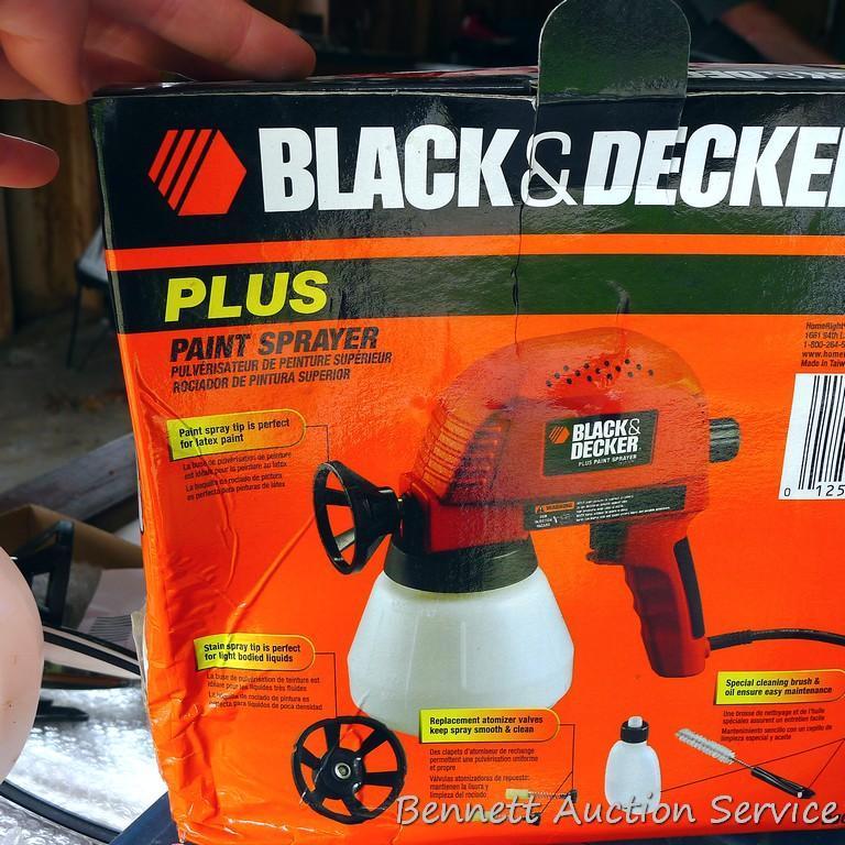 Black & Decker paint sprayer, untested because we didn't want to clean it up.