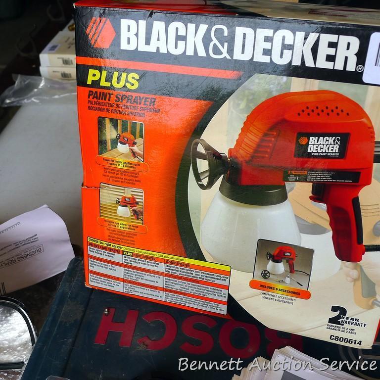 Black & Decker paint sprayer, untested because we didn't want to clean it up.