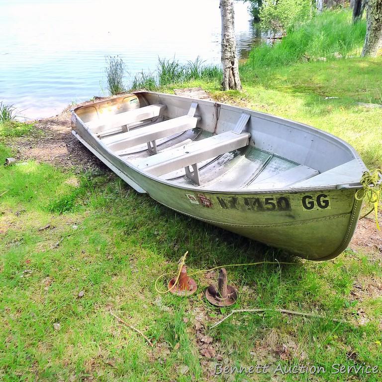 14' Sea Nymph boat is model R-14-A, comes with an extra anchor as pictured. Max load on tag reads