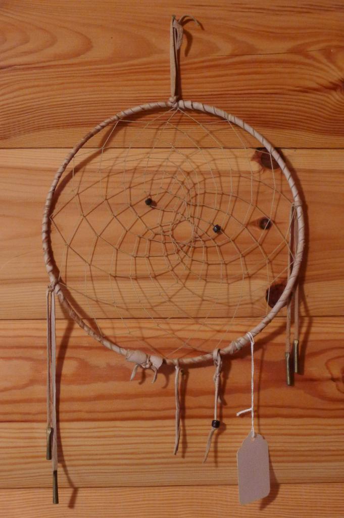 Two dream catchers, largest is 10" diameter.