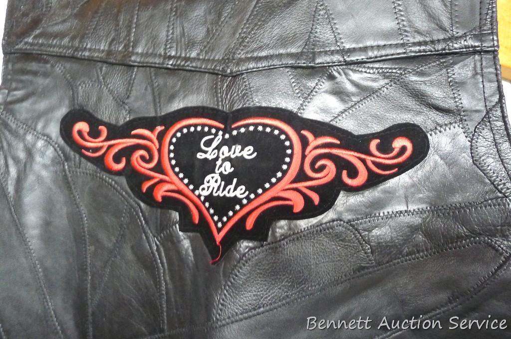Genuine leather Diamond Plate women's bikers vest is size 2XL. Vest is in good condition with
