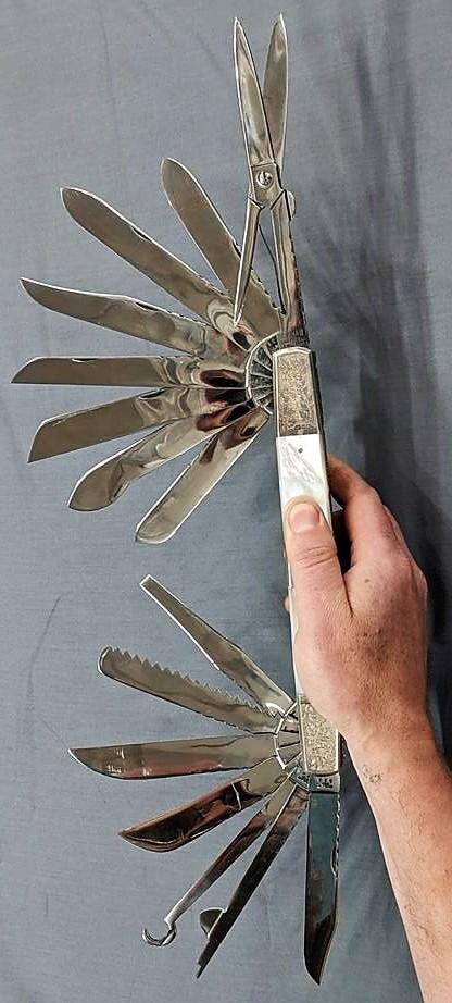 Knife show exhibition piece by Sheffield Master Knife Maker Stan Shaw is impressive in most every
