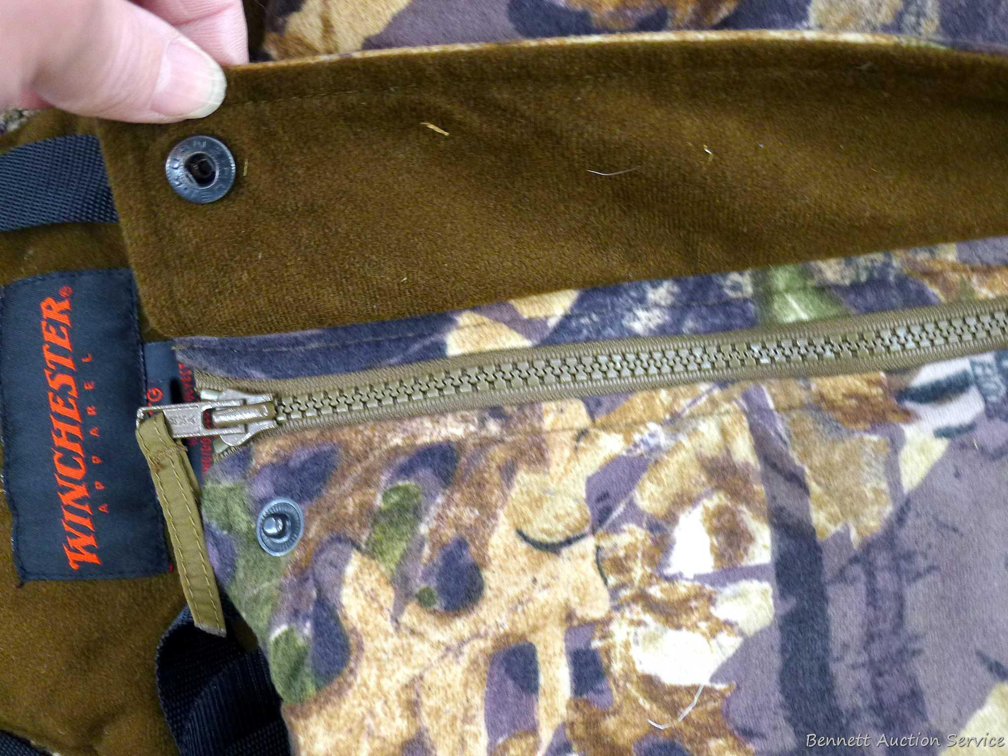 Nice pair of Winchester Apparel camouflage hunting bibs are size 2XL. Feel soft, in good condition.