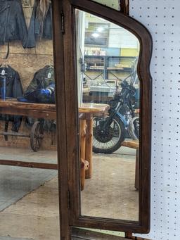 Triple folding mirror is about 44" x 52" and in good condition.