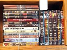 Western DVDs including War Horse, Deadly Trackers, The Young Riders, Horse Soldiers, The Big Valley,
