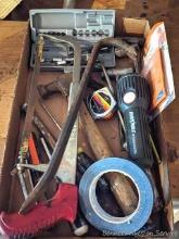 16" crow bar; Craftsman hack saw; wrenches, hammer, chisel, screwdrivers, more.