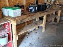 8-1/2' wide work bench is 32" high and 17" deep.