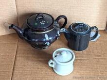 Charming Hall USA Super-Ceram teapot and another tea pot marked Royal Canadian Art Pottery Hamilton