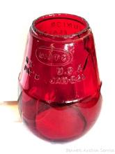 Antique red Dietz Junior Cold Blast H-3 lantern globe was patented on Jan 2 1923. Rough edges with