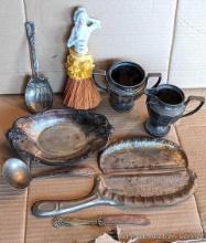 Great style to bring back! Silver toned pieces by International Silver Co and other incl 9" dish,