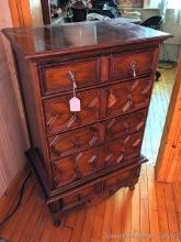 Cute little 5 drawer dresser; measures 26" x 17" x 42-1/2" tall, Finish is in nice condition and