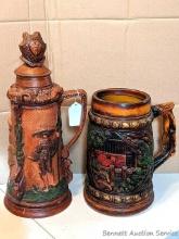 Located upstairs, bring help to remove. Two huge steins would be fun to surprise your friend with or